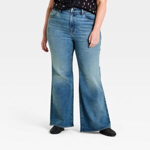 Women's High-Rise 70's Flare Jeans - Universal Thread Medium Wash Blue 18